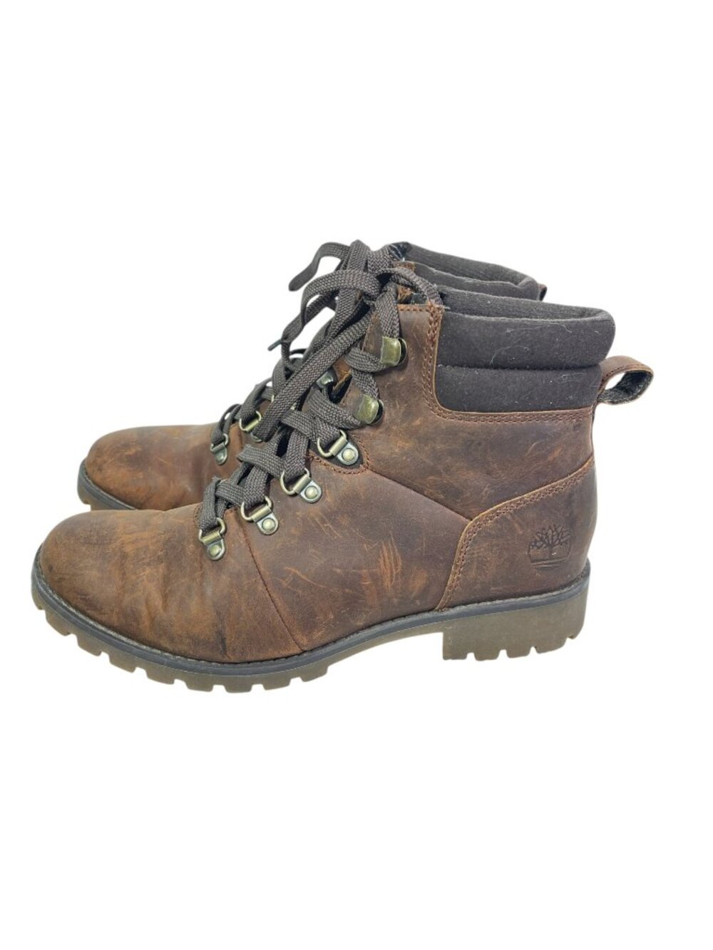 Timberland Women's Brown Waterproof Leather Hiking Boots Size 6 Ortholite Insole